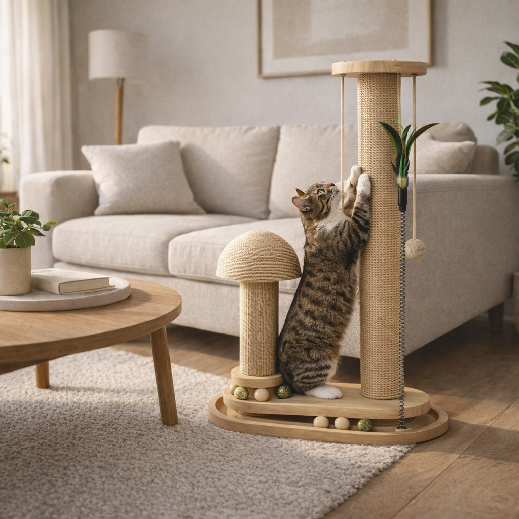 PurrTracks : premium lifestyle shot with intact couch visible