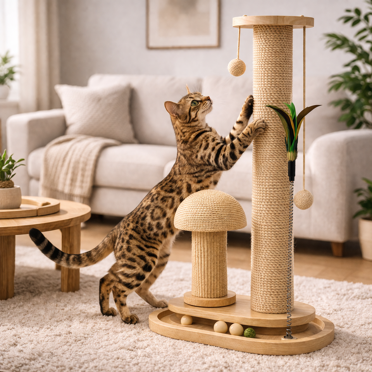 Customer photo: cat scratching PurrTracks with visible engagement